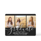 4 Photo Collage Black and White Graduation Party