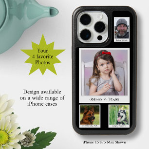 4 photo Collage Black iPhone 15 Pro Max Case