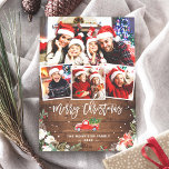 4 Photo Collage Christmas Truck Rustic Wood Floral Holiday Card<br><div class="desc">Sending your greetings of the season with this "Rustic Winter Floral Christmas Truck 4 Photo Collage Holiday Card". (1) For further customization, please click the "customize further" link and use our design tool to modify this template. (2) If you prefer Thicker papers / Matte Finish, you may consider to choose...</div>