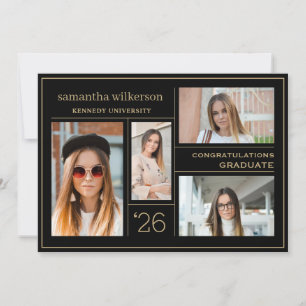 4 Photo Collage Congratulations Graduate Announcement