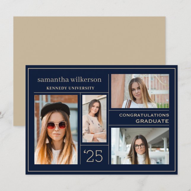 4 Photo Collage Congratulations Graduate  Card (Front/Back)