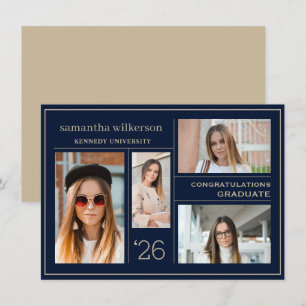 4 Photo Collage Congratulations Graduate  Card