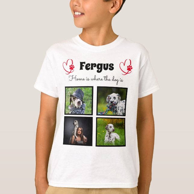  4 photo collage - customized memory for boys T-Shirt (Front)
