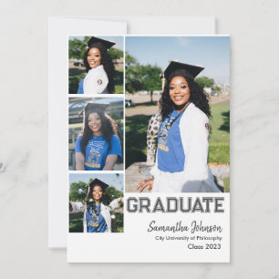 4 Photo Collage Faire-part de graduation