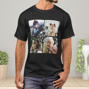 4 Photo Collage Family Memory Father's Day  T-Shirt