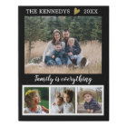 4 Photo Collage Family Name Black And White Quote