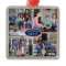 4 Photo Collage Family Name & Year Navy Blue White