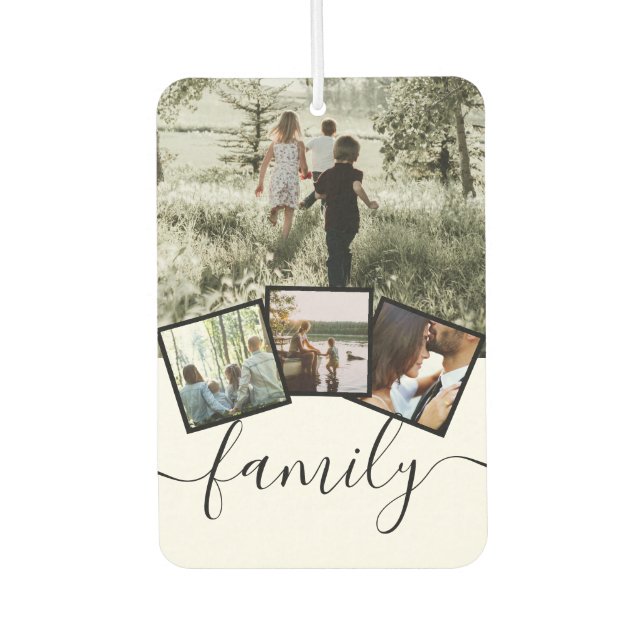 4 Photo Collage Family Personalized Custom Air Freshener (Front)
