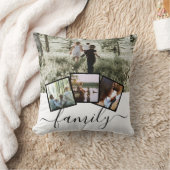 4 Photo Collage Family Personalized Throw Pillow (Blanket)
