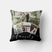 4 Photo Collage Family Personalized Throw Pillow (Back)