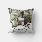 4 Photo Collage Family Personalized Throw Pillow (Front)
