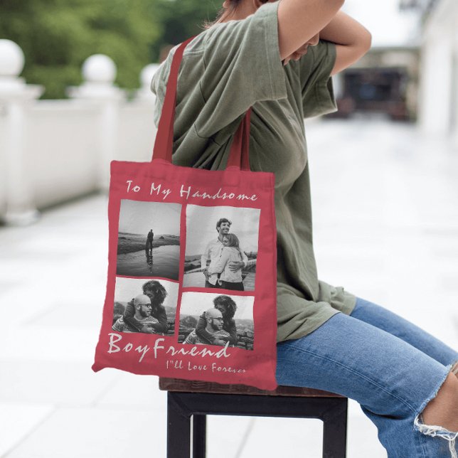 4-Photo Collage Forever Boyfriend Valentine's day Tote Bag (4-Photo Collage Forever Boyfriend Valentine's day Tote Bag
)