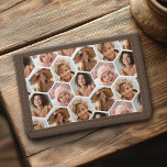 4 Photo Collage - funky honeycomb hexagon pattern Trifold Wallet<br><div class="desc">Use your SQUARE photos for the best results! A crazy pattern with your favourite photos and optional text. To change the background colour - click on the customize or advanced design area, and choose a colour in the colour picker. Add your pictures and snapshots to this film strip for a...</div>
