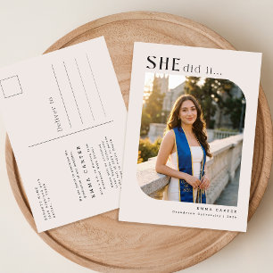 4 Photo Collage Graduation Modern Announcement Postcard