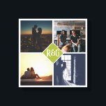 4 Photo Collage Monogrammed Canvas Print<br><div class="desc">4 Photo Collage Monogrammed created by you personalized wall art -  Canvas Print from Ricaso - add your own photographs and text to this great  canvas</div>