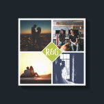 4 Photo Collage Monogrammed Canvas Print<br><div class="desc">4 Photo Collage Monogrammed created by you personalized wall art -  Canvas Print from Ricaso - add your own photographs and text to this great  canvas</div>