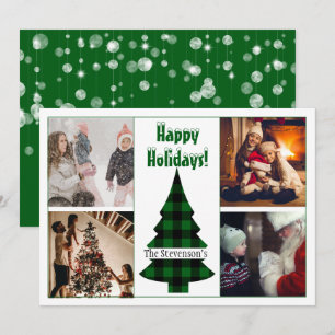 4 Photo Collage Personalized Holiday Card