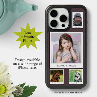 4 photo Collage Purple Eggplant Aubergine iPhone 15 Pro Max Case