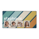 4 Photo Collage Retro Bande - bleu et or