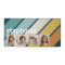 4 Photo Collage Retro Stripe - blue and gold