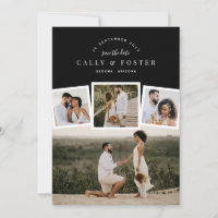 4 Photo Collage Save the Date Announcement Card 