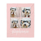 4 Photo Collage Script Name - can edit blush pink