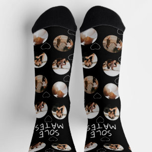 4 Photo Collage Sole Mates (funny play on soul) Socks