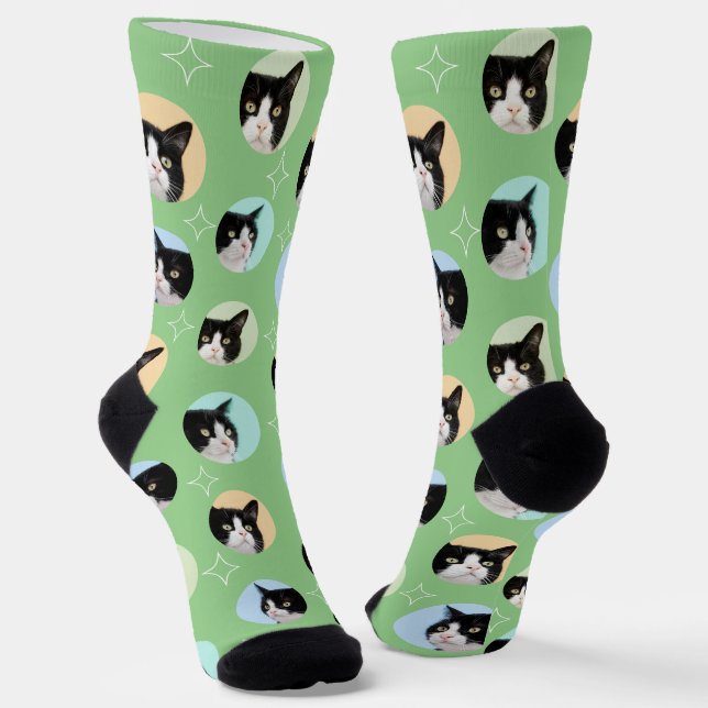 4 Photo Collage Template Make Your Own Fun Pet Socks (Angled)