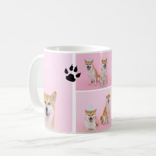 4 Photo collage template personalized dog paw Coffee Mug