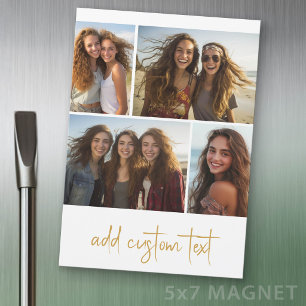 4 Photo Collage - Trendy Script Magnet