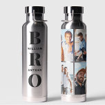4 Photo Collage Unique Gifts For Brothers Water Bottle<br><div class="desc">Our BRO water bottle is the perfect gift for your brother. With the ability to customize the bottle with your brother's name, it becomes a one-of-a-kind keepsake that he can cherish for years to come. The modern design and sleek black colour make it a stylish accessory for any occasion. This...</div>