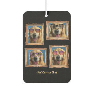 4 Photo Collage Vintage Frame Dogs Pets Family Air Freshener