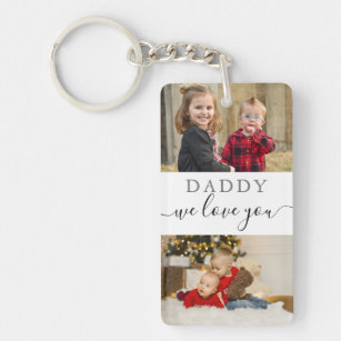  4 Photo Collage We Love You Best Dad Ever Keychain