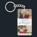 4 Photo Collage We Love You Best Papa Ever Keychain<br><div class="desc">Personalized photo collage keychain with Best dad ever and we love you typography .
Makes an awesome keepsake gift for father's day, dad birthday and holidays.</div>