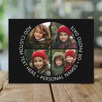 4 Photo Collage with Curvature Custom Text Around