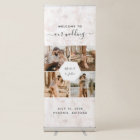 4 Photo Couple Collage & Pink Blush Floral Wedding