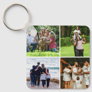 4 Photo Custom Collage Personalized Keychain