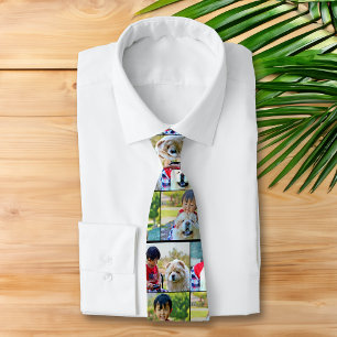 4 Photo Customized Collage Colour Tie