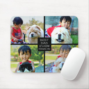 4 Photo Customized Collage Father's Day Gift Mouse Pad