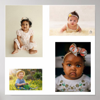 4 Photo de Bébés Print, Standard Semi-Gloss Poster
