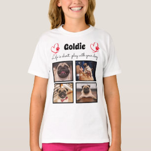 4 photo dog collage - customized memory for girls T-Shirt