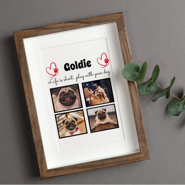 4 photo dog collage - customized memory plaque (Creator Uploaded)