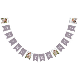 4 Photo Engagement Party Purple Bunting Flags