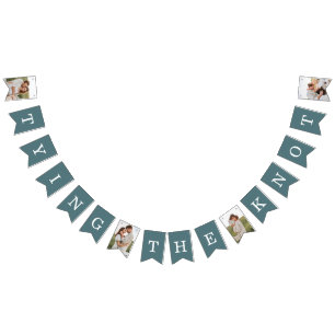 4 Photo Engagement Party Teal Bunting Flags