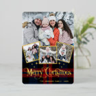 4 PHOTO Étincelle Joyeux Noël Carte de vœux Or
