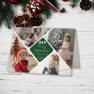 4 Photo Family Christmas Card Trees Design