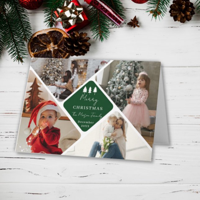 4 Photo Family Christmas Card Trees Design (Creator Uploaded)