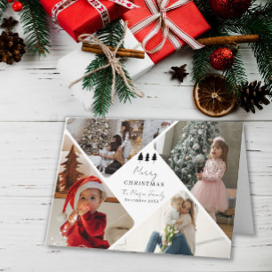 4 Photo Family Christmas Card Trees Design