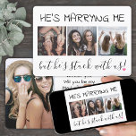 4 Photo Funny Bridesmaid / Maid of Honor Proposal Invitation<br><div class="desc">A thoughtful way to ask your friend to share your special day is to give her a stylish customized photo collage gift she can save as a keepsake. This chic modern proposal invitation card is an elegant way to say "will you be my maid of honor / bridesmaid?" All pictures...</div>