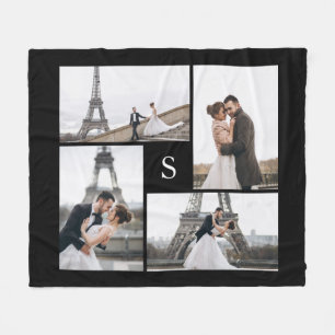 4 Photo Gallery and Monogram Fleece Blanket
